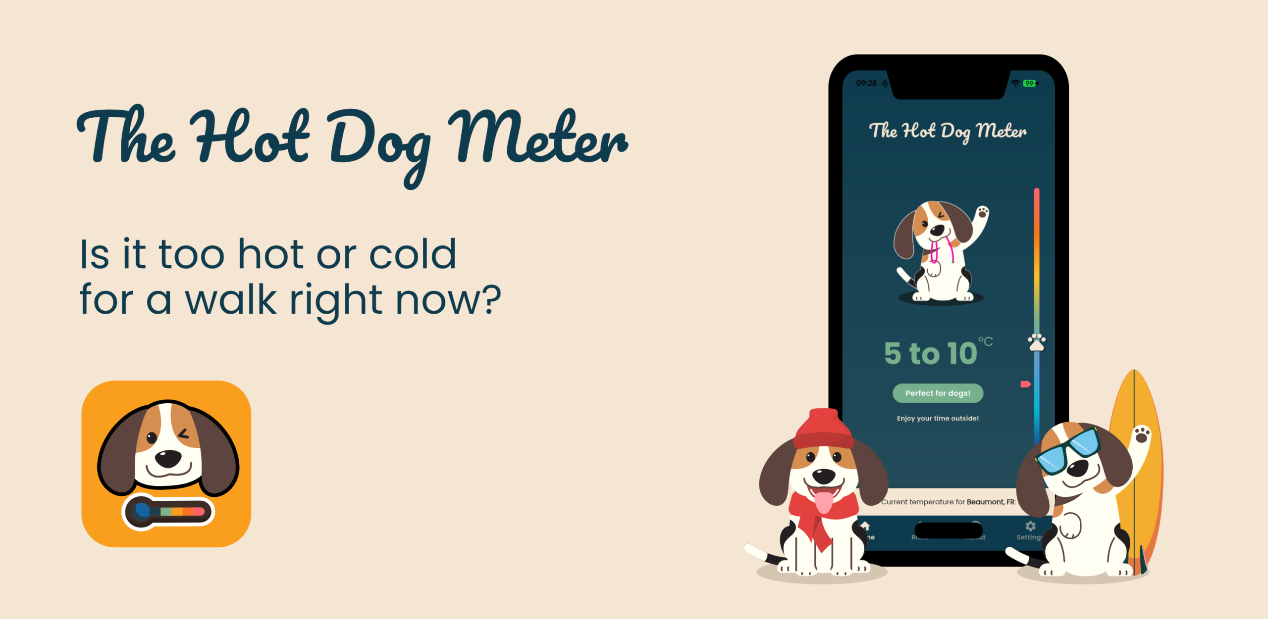 The Hot Dog Meter - Know when it's too hot or cold for your dog
